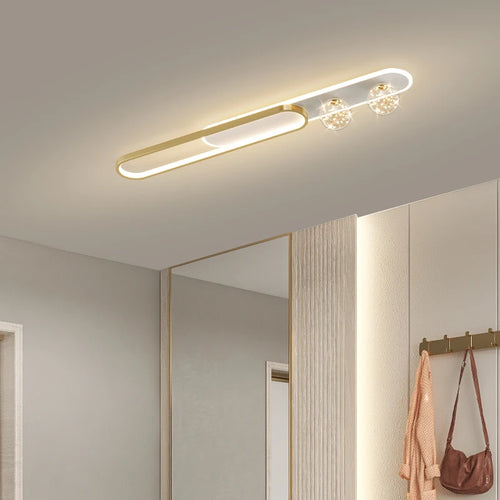 lustre moderne de luxe simple étoilé longue bande encastrée