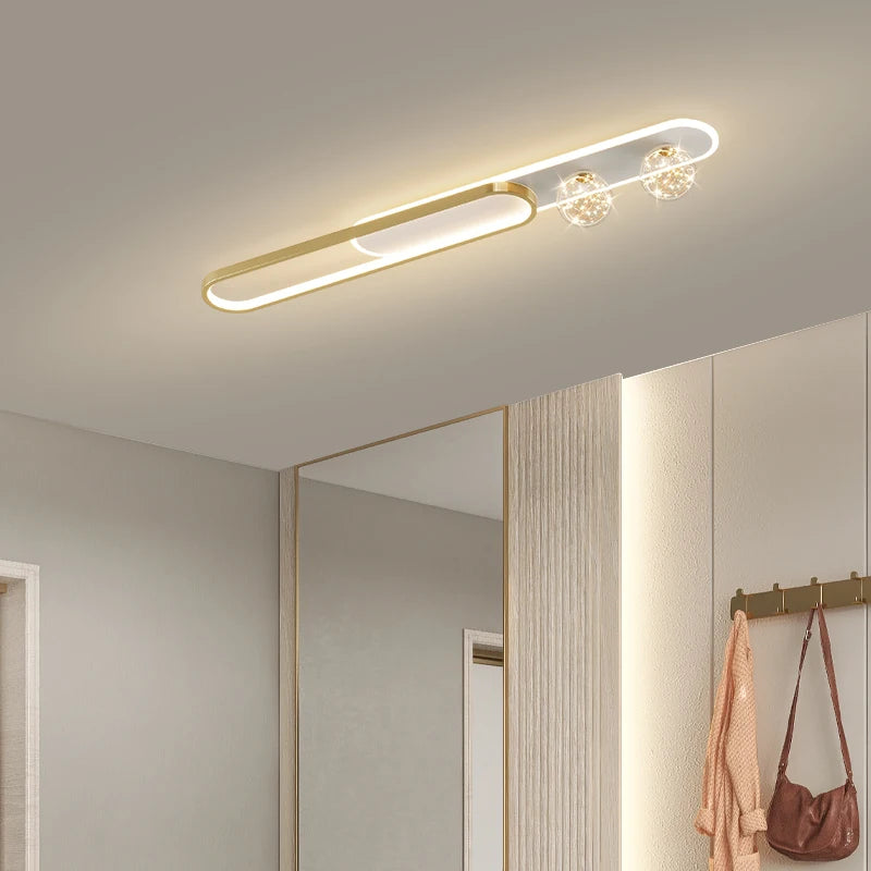 lustre moderne simple de luxe créatif étoilé encastré longue bande - vue 5 sur 14
