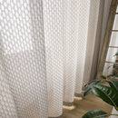 Voilage style japonais aspect lin motifs courbes salon