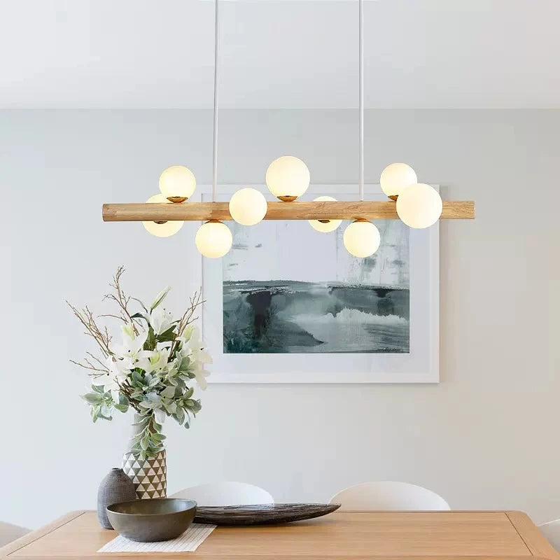 suspension bois minimaliste led style moderne - vue 3 sur 13
