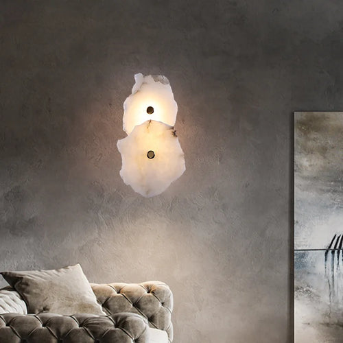 applique murale moderne en laiton et marbre naturel design luxe