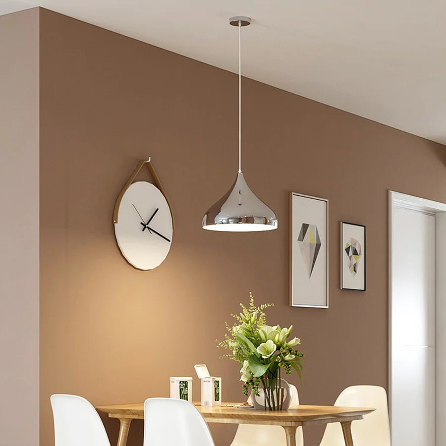 Plaqué nordique argent Globe boule miroir lampes suspendues E27 fer lampe suspendue de luxe en laiton argenté Art cuisine hôtel suspension lampe - vue 5 sur 13