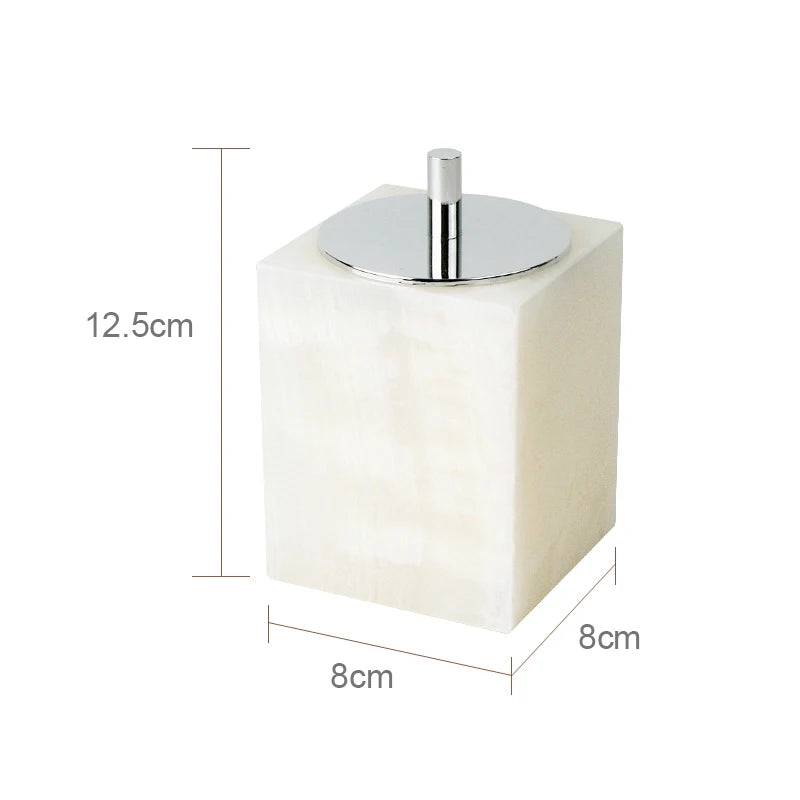 ensemble accessoires de salle de bain en marbre naturel luxe - vue 18 sur 23