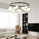lustre led moderne en verre pour décoration intérieure