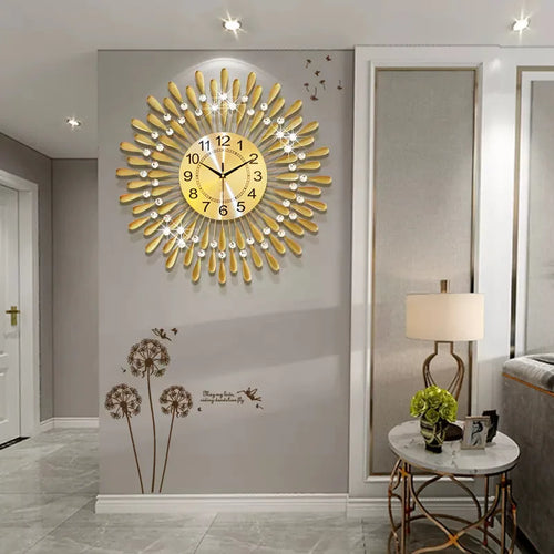 Crystal Sun Modern Style Silent Wall Clock 38X38/60X60/70X70cm, New Product Living Room Office Home Wall Decoration - vue 3 sur 14