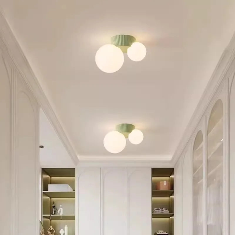 Plafonnier Moderne LED Crème Vent Simple Allée Lumière Porche Balcon Chambre Repas Chambre D'enfant Crème