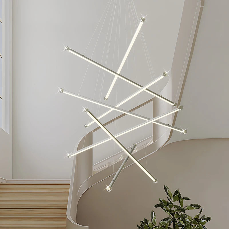 lustre moderne led en aluminium pour éclairage intérieur - vue 4 sur 10