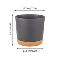 grand pot circulaire en plastique pour plantes d'intérieur avec drainage et plateau