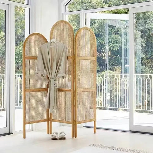 paravent en rotin pliable de style japonais mobile