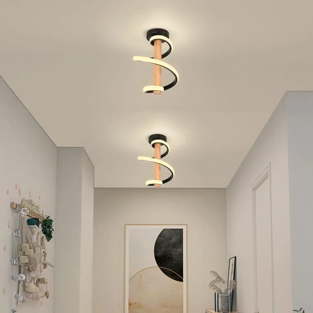 plafonnier led spirale nordique créatif pour intérieur - vue 4 sur 8