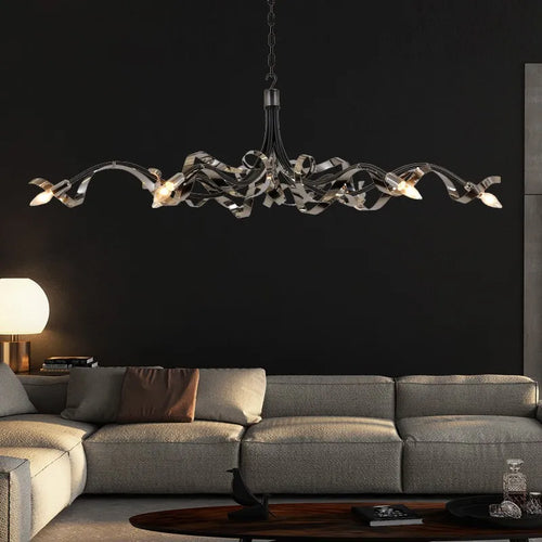 lustre postmoderne de luxe en acier inoxydable simple et personnalisé