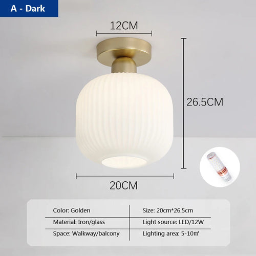 plafonnier nordique en verre simple luxe américain - vue 9 sur 14
