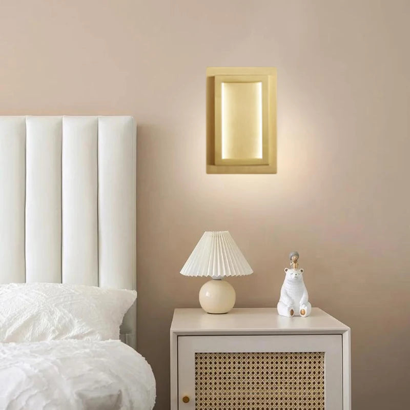 applique murale led rectangulaire en cuivre pour hôtel