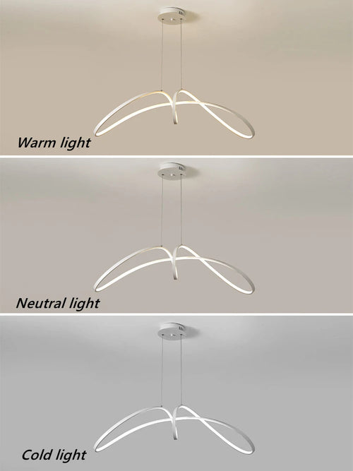 lustre en aluminium en forme de papillon avec éclairage led