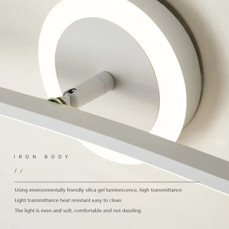 Applique murale LED ligne de salle de bain moderne lumière chambre salon étude mur lumière ambiante fer cuisson peinture lampes artisanales et lanterne - vue 4 sur 10
