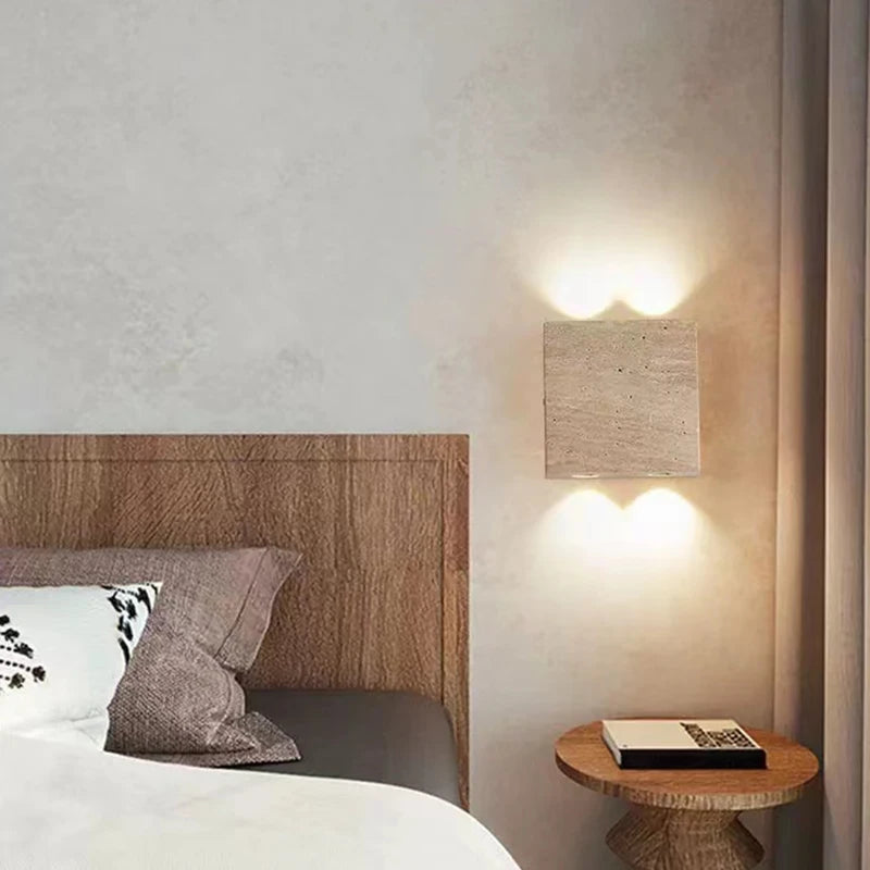 applique murale led en pierre naturelle 3000k lampe d'ambiance
