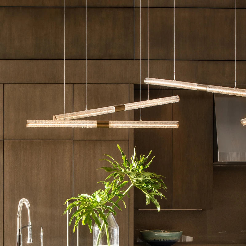 suspension en bois design nordique moderne led gradable - vue 4 sur 8