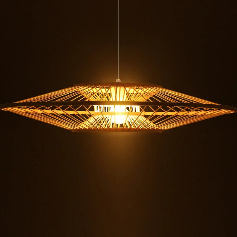 lustre en bambou d'art pour décoration et éclairage