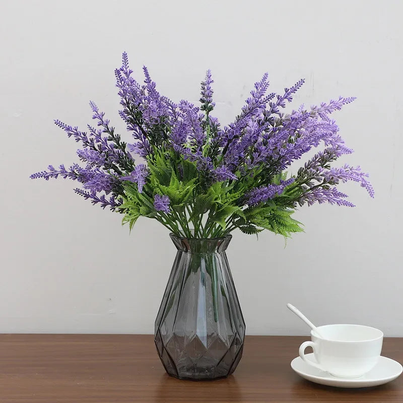 lot de 5 fleurs artificielles lavande pour décoration de jardin - vue 5 sur 6