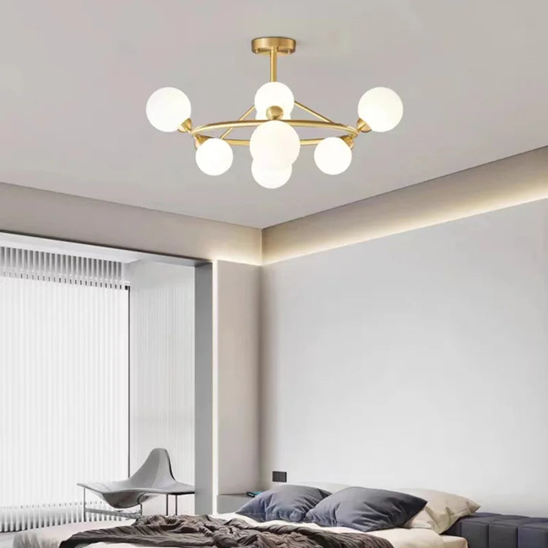 lustre moderne en acrylique et laiton noir doré pour éclairage intérieur - vue 4 sur 12