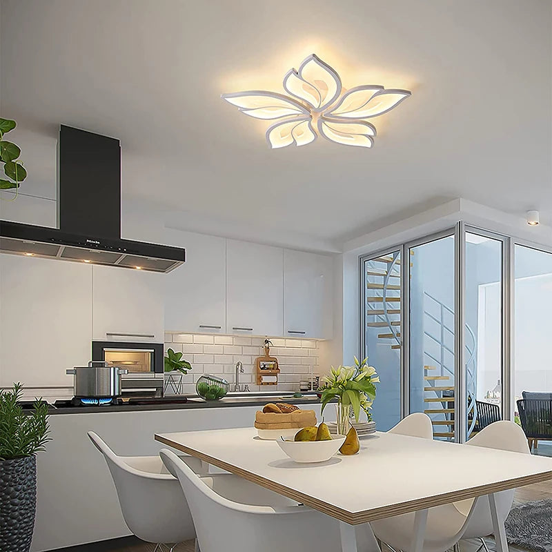 plafonnier led fleur acrylique contrôlable par application pour hôtel café - vue 4 sur 23