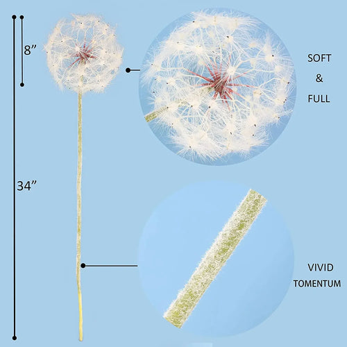 (2 Pcs)Artificial Dandelion Flower, Giant Faux Dandelion Flowers Artificial Dandelion Flowers for Home Decoration - vue 7 sur 6