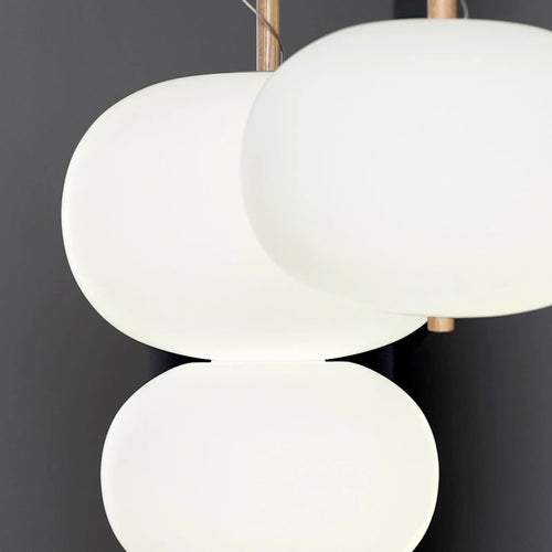 Kobuc Design nordique salon suspension avec grande boule ronde abat-jour en verre créatif bois lustre salle à manger chevet