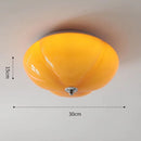 Retro LED minimalist orange pumpkin glass ceiling light for bedroom, hallway, entryway, study, or home decor