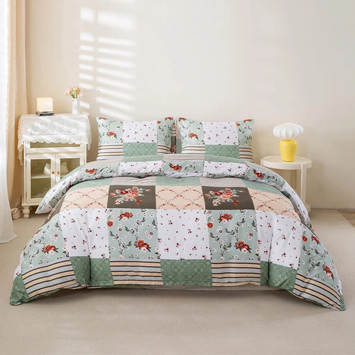 housse de couette et taies d'oreiller à motif floral