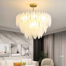 Creative glass feather pendant light for modern minimalist decor