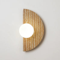applique murale vintage led demi-cercle avec pierre naturelle