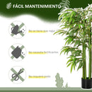 pot de fleurs en bambou avec roseaux artificiels pour décoration intérieure