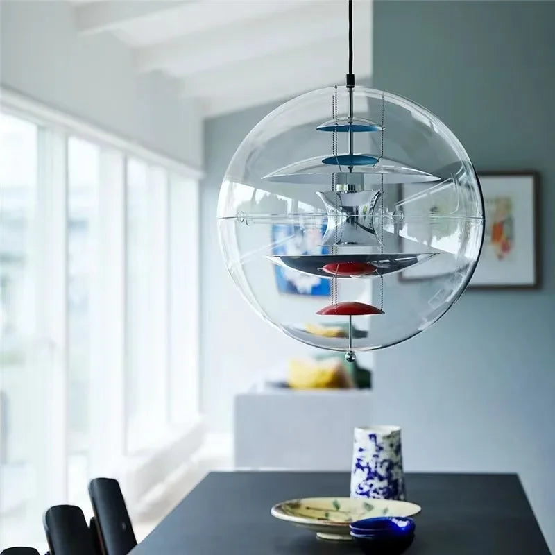 lustre moderne acrylique led danois art planète suspension - vue 6 sur 9