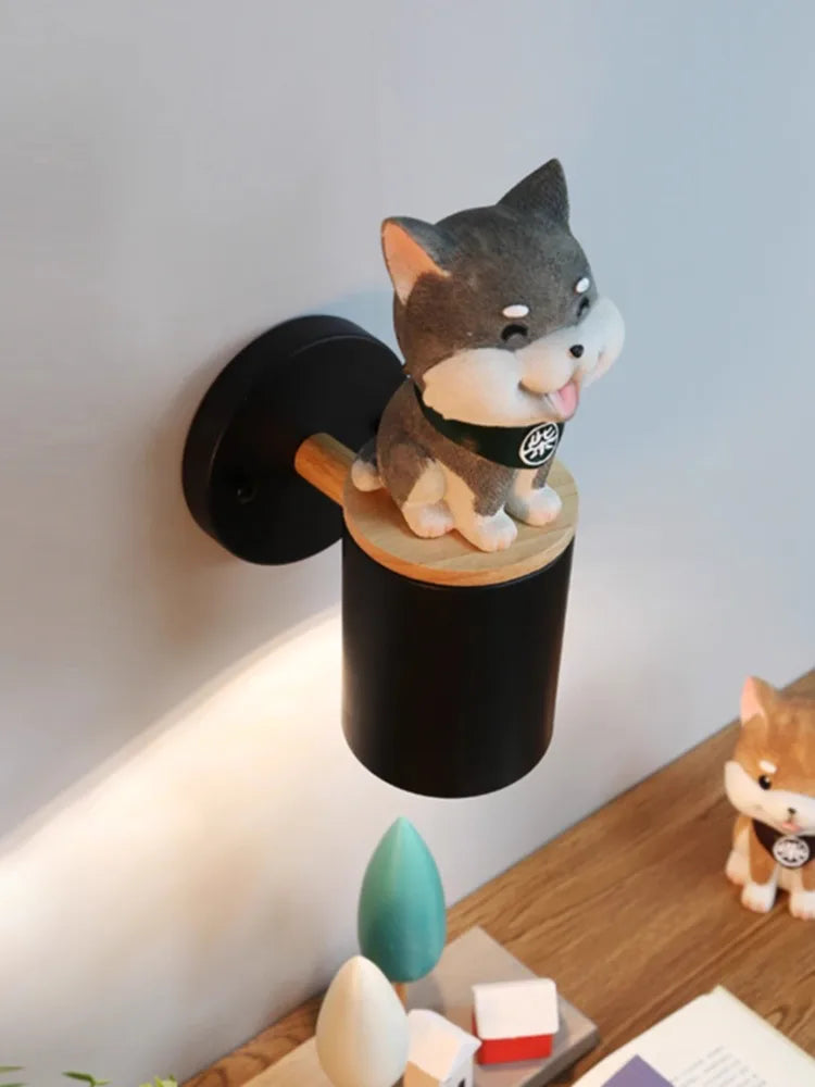 Minimalist decorative cat-shaped LED wall light - vue 5 sur 12