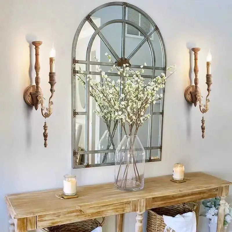 applique vintage en vieux bois style loft rétro américain - vue 7 sur 8