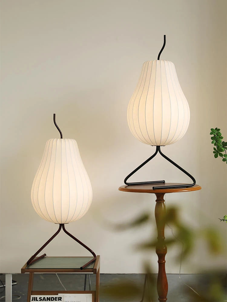 lampe de sol wabi sabi style japonais en soie décoration intérieure - vue 5 sur 8