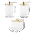 1/3 pcs Qtips Dispenser Bathroom Container with Golden Lid , 10 oz Cotton Ball Holder, Clear Plastic Apothecary Jar Organizer