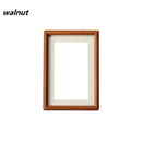 Solid Wood Round Corner Picture Frame, Walnut and Golden Sandalwood, Minimalist Design, Tabletop, Home Decor