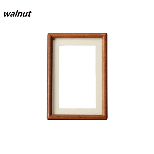 Solid Wood Round Corner Picture Frame, Walnut and Golden Sandalwood, Minimalist Design, Tabletop, Home Decor - vue 16 sur 17