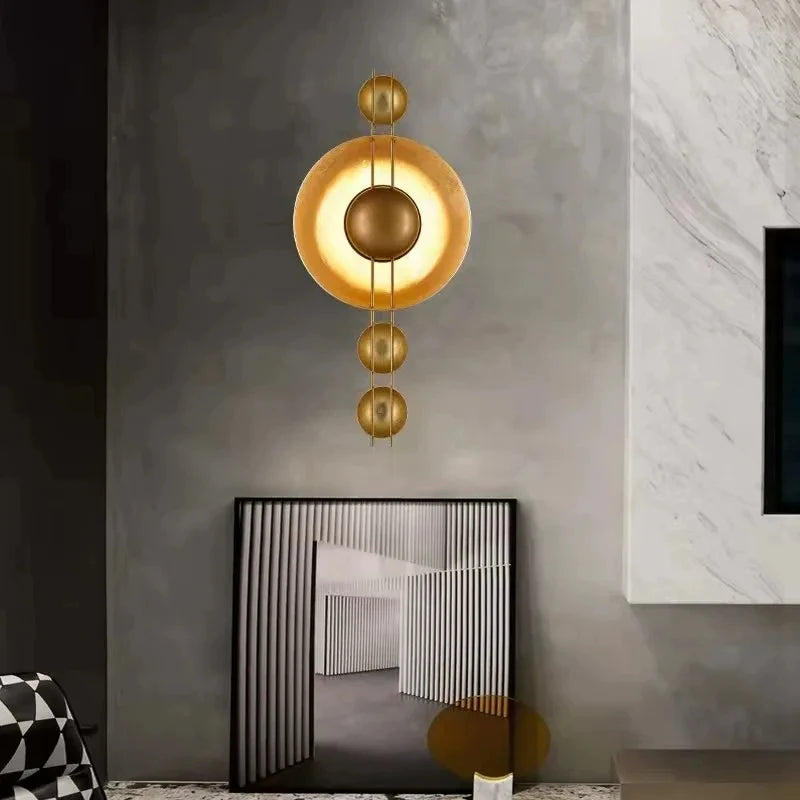 applique murale art déco en métal doré lampe créative