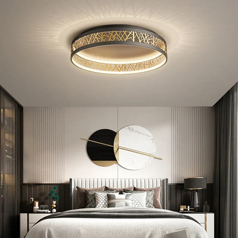 Plafonnier d'anneau modernes pour salon salle d'étude chambre décor à la maison lustres à intensité variable éclairage intérieur - vue 4 sur 14