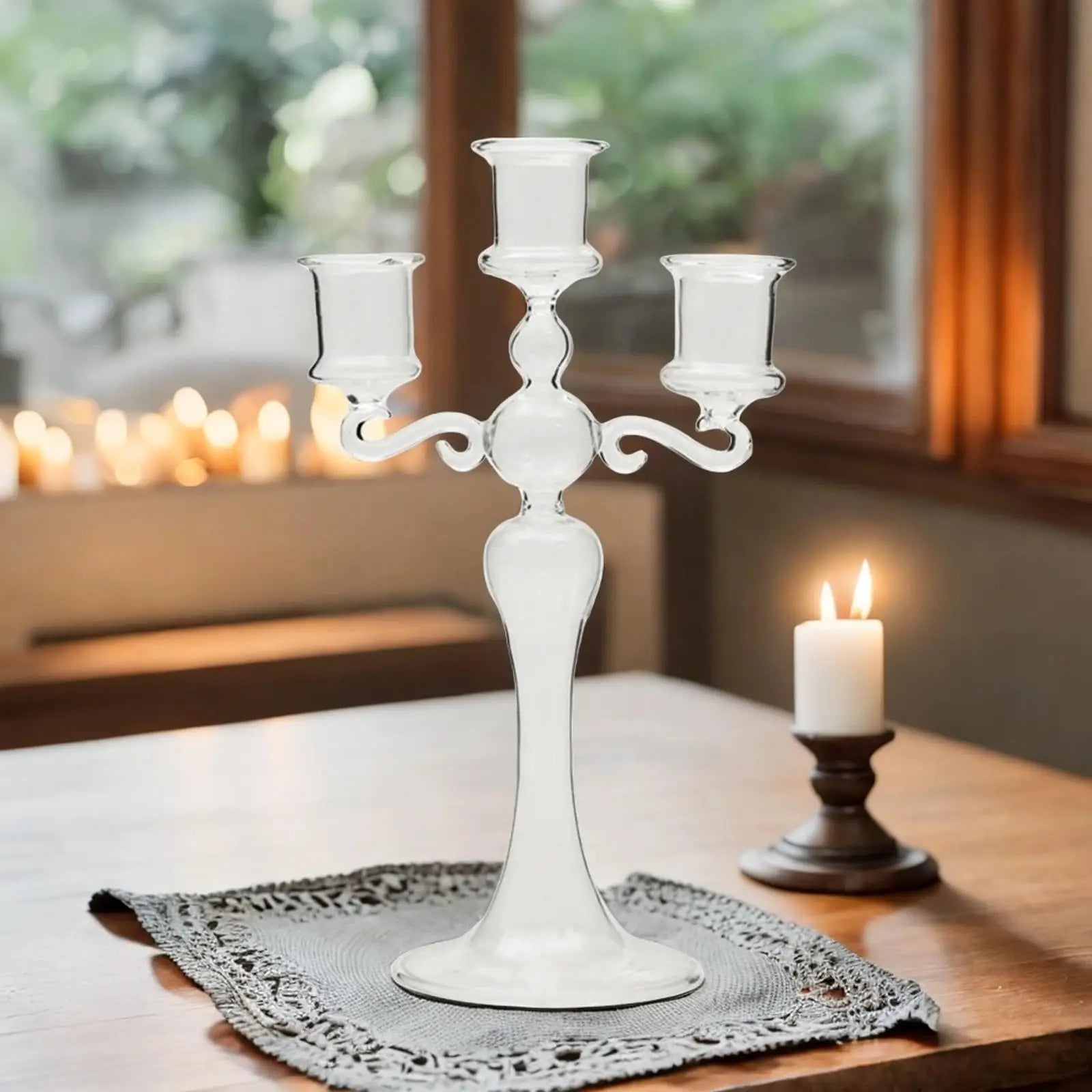 bougeoir en verre décoratif pour mariage et nouvel an - vue 7 sur 6