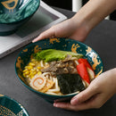 Bol à ramen japonais céramique motif floral 12l