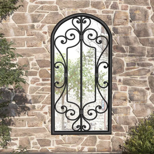 70x30 cm Black Garden Mirror for Outdoor Use, Home Decoration Wall Wall Decoration Living Room Decoration