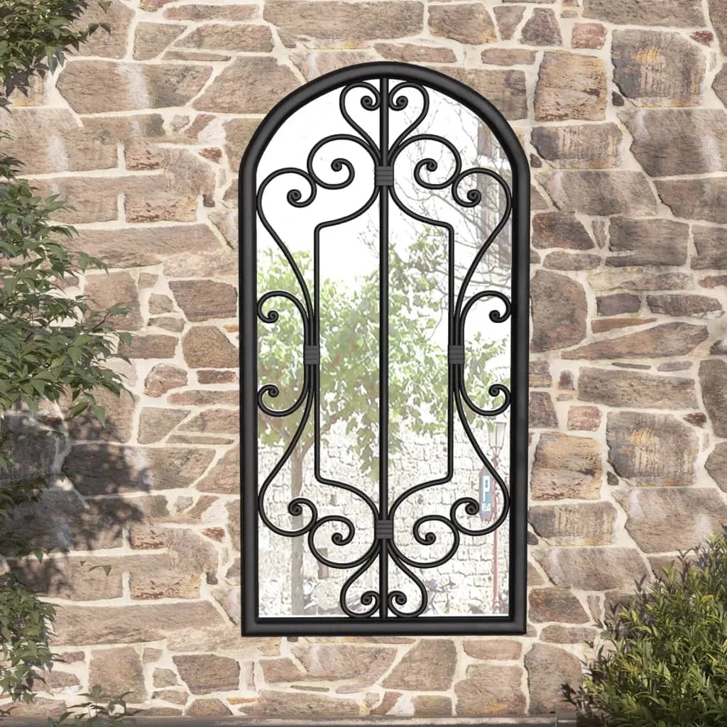 70x30 cm Black Garden Mirror for Outdoor Use, Home Decoration Wall Wall Decoration Living Room Decoration - vue 1 sur 7