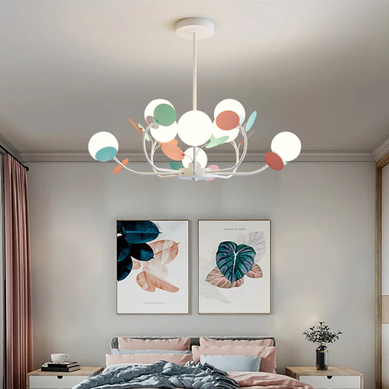 lustre led moderne atmosphérique nordique étoilé macaron créatif - vue 5 sur 16