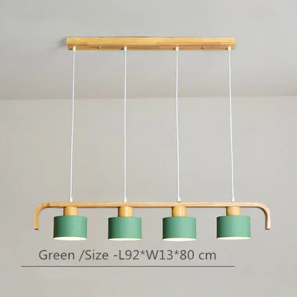Suspension nordiques abat-jour en métal Led en bois décor à la maison lampe suspendue Restaurant café intérieur créativité lustres luminaires - vue 15 sur 16