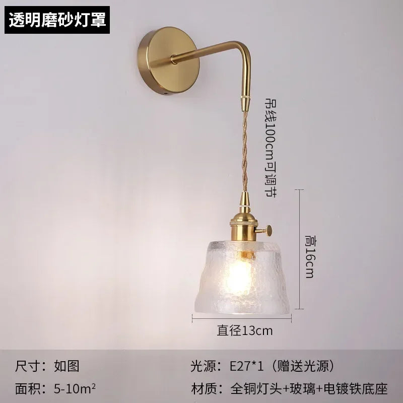 applique murale rotative en verre style nordique japonais avec miroir - vue 8 sur 18