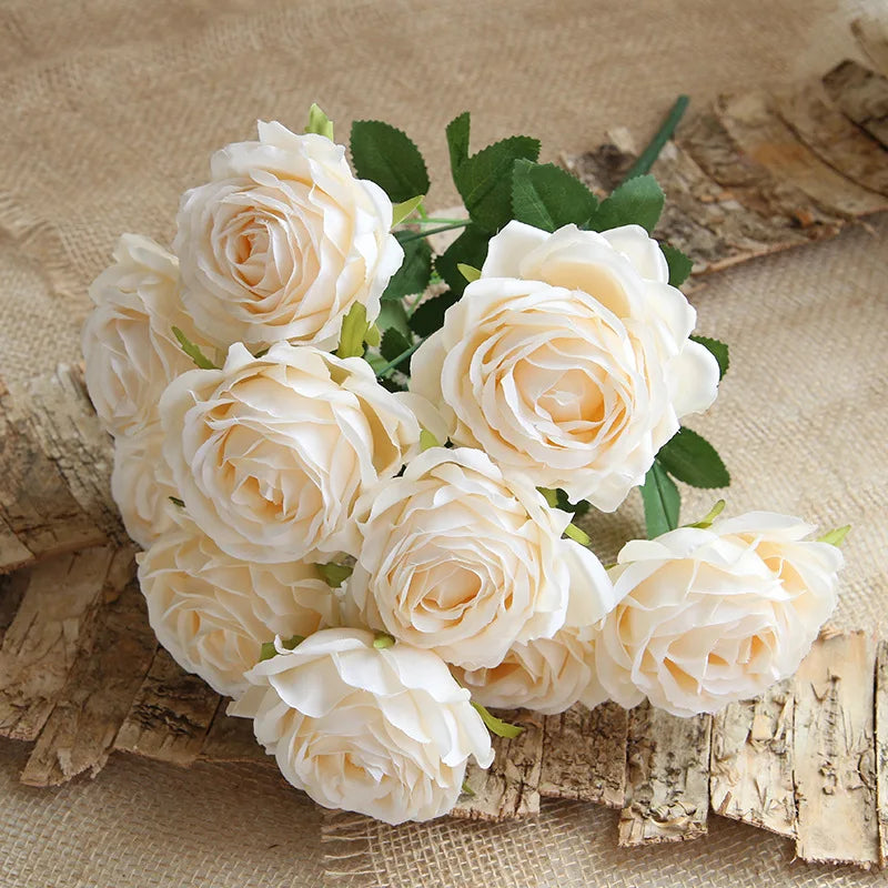 10 têtes de fleurs artificielles pour décoration mariage et festival - vue 12 sur 15
