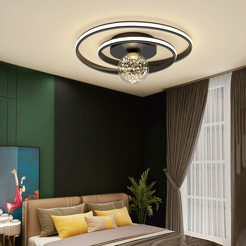 lustre led moderne simple boule nordique pour éclairage intérieur - vue 6 sur 16